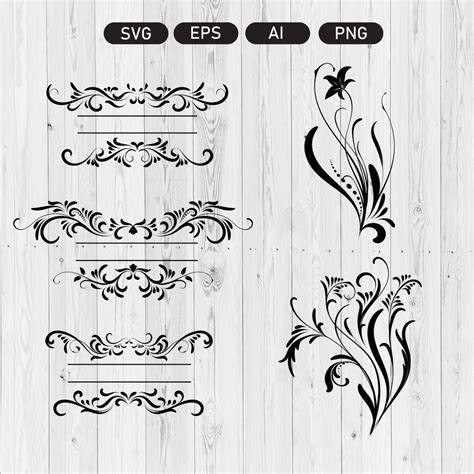 Decorative Ornaments Svg Decorative Vine Ornaments Vine Svg Swirls Svg