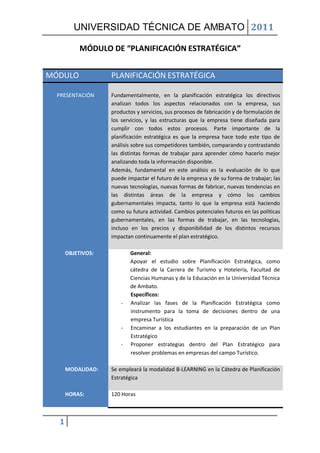 Planificación estratégica PDF