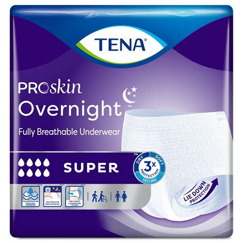 Tena Proskin Overnight Super Disposable Underwear Pull On With Tear