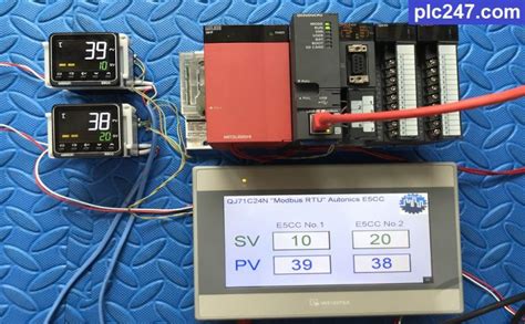 Mitsubishi QJ71C24N Modbus RTU Omron E5CC Tutorial Plc247