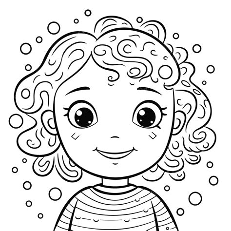 Enfant Fille Coloriages Contour Croquis Dessin Vecteur Png Dessin De