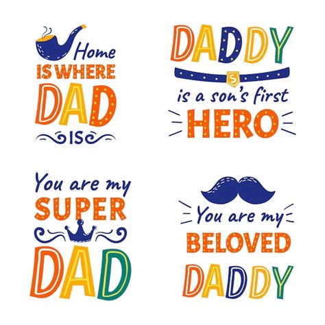 Premium Vector Hand Drawn Father S Day Badge Collection