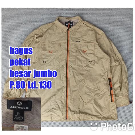 Jaket Kemeja Work Shirt Kerja Besar Jumbo Air Walk Fesyen Pria