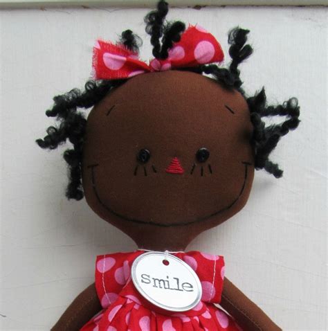 Cloth Rag Doll African American Handmade Olivia By Sugarandspice