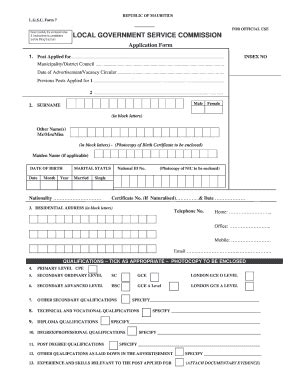 Local Government Service Commission Application Form AirSlate SignNow