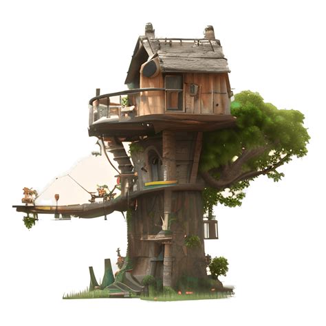 3d Cartoon Tree House Background · Creative Fabrica