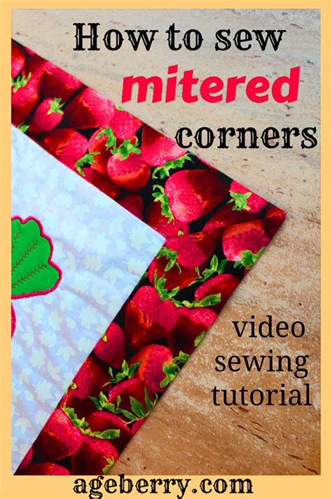 Sewing Hacks How To Sew Mitered Corners Sewing Mitered Corners Beginner Sewing Projects Easy