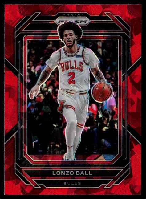 Panini Prizm Red Cracked Ice Lonzo Ball Chicago Bulls Ebay