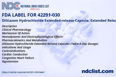 FDA Label For Diltiazem Hydrochloride Extended Release Capsule