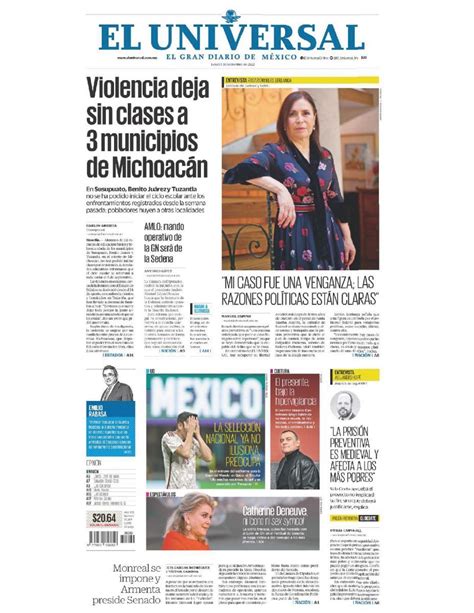 Portadas De Los Principales Diarios Nacionales De México Tus Buenas Noticias