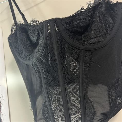 Glassons Black Lace Corset Size Only Worn Once Depop