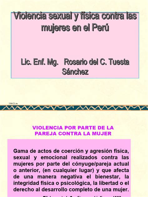 Violencia Sexual Y Física Contra Las Mujeres En El Perú Pdf La