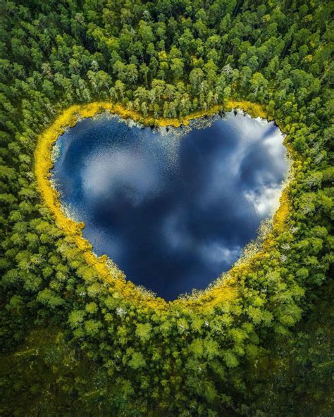 Swedish Photographer Shares Stunning Images Of Heart Shaped Lake In All