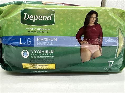 2 Pack Depend® Fit Flex® Womens Absorbent Underwear Large 17 Count Ebay