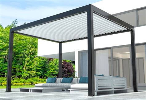 Pergola bioclimatique 4 x 3 m motorisée télécommande LED Event