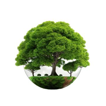 Tree In The Green Globe Isolate Png File Earth Environment Nature