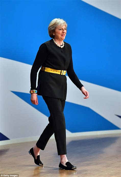 Theresa May Is The Steel Lady In £215 Black Shoes With Metal Toe Caps