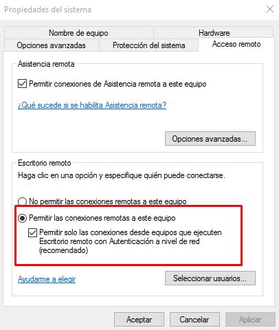 Comando para habilitar escritorio remoto en Windows PC Solución