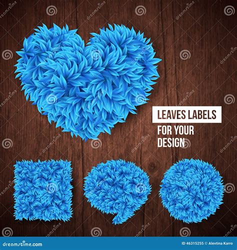 Set Of Leaves Labels For Your Design Stock Vector Illustration Of