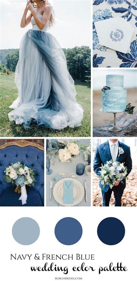 Dusty Blue And Navy Wedding Color Palettes Blue Wedding Dresses