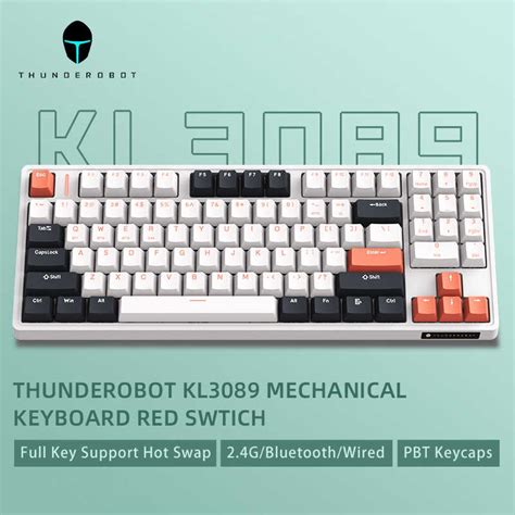 Thunderobot Kl3089 Mechanical Keyboard 2 4G Bluetooth Wired 3 Mode Hot