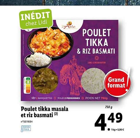 Promo Poulet Tikka Masala Et Riz Basmati Chez Lidl Icatalogue Fr