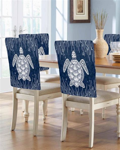 Amazon Gehucoxee Nautical Ocean Turtle Chair Covers For Dining