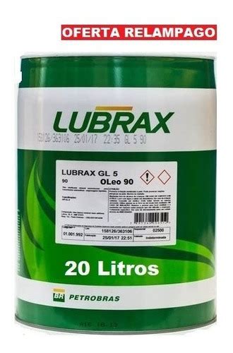 Oleo De Câmbio 90 Lubrax Sae 90 Gl5 Trm 5 Mineral 20 Litros