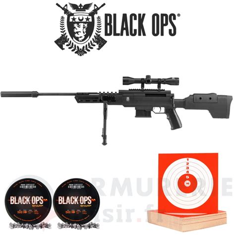 Pack Carabine Black OPS Sniper Tactical 4 5mm 20 Joules Armurerie Loisir