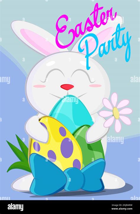 Cute Bunny Hugging Eggs For Easter Celebrations Stock Vector Image And Art Alamy