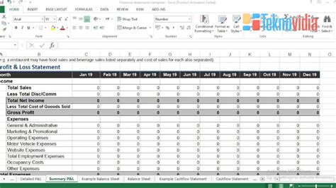 Simpel Cara Membuat Laporan Keuangan Di Excel Teknovidia