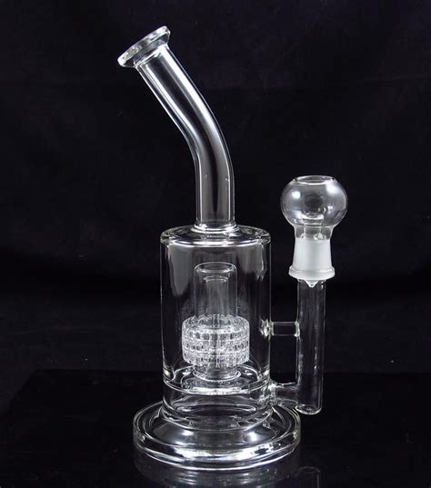 Two Functions Inch Glass Water Bong Smoking Pipe Bubbler Barrel Perc