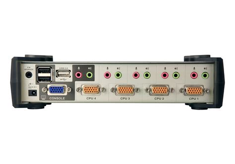 4 Port Ps2 Usb Vgaaudio Kvmp™ Switch With Osd Cs1734b Aten Desktop