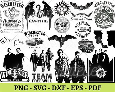 Supernatural Svg Bundle Clipart Sam Dean Winchester Etsy