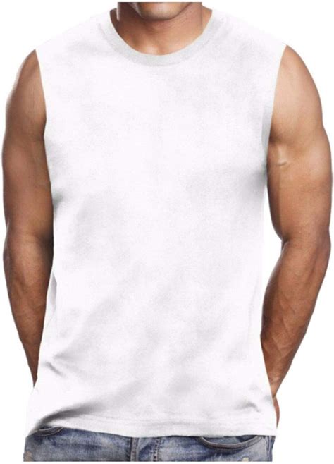 Elpishop playera sin mangas para hombre diseño hipster color blanco