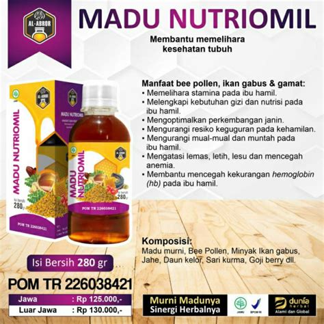 Jual BPOM NUTRIOMIL Madu Untuk Membantu Menambah Nutrisi Gizi