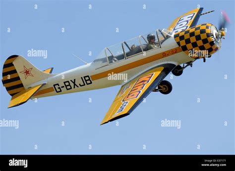 Yakovlev Yak 52 Soviet Russian Training Plane Flying Stock Photo Alamy