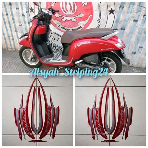 Jual Stiker Sticker Striping Lis Les Polet Body Motor Honda Scoopy