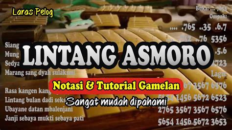 Notasi Tutorial Gamelan LINTANG ASMORO Laras Pelog YouTube