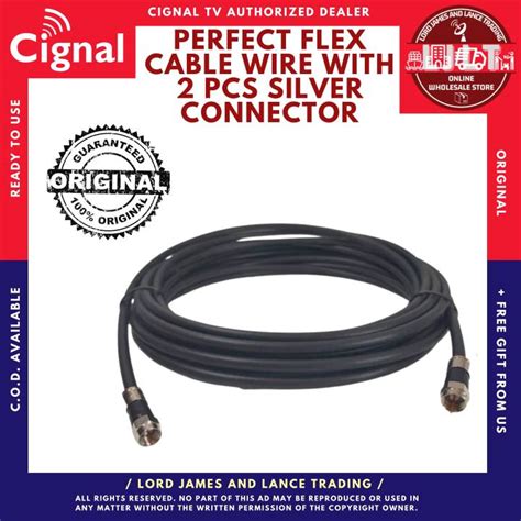 Original Cignal Cable Wire Rg6 10 Meters With 2pcs Silver Connectors