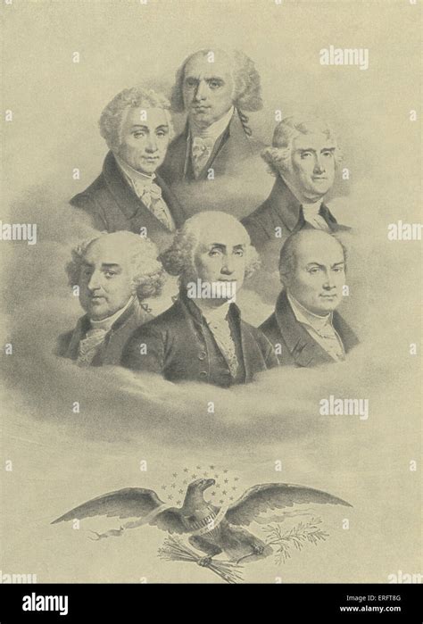 First six presidents of the United States of America. In chronological ...