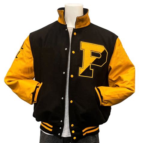 Custom Made Varsity Jacket White Leather Sleeve Black Wool Body