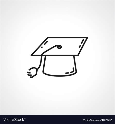 Graduation Cap Line Icon Graduation Cap Linear Vector Image