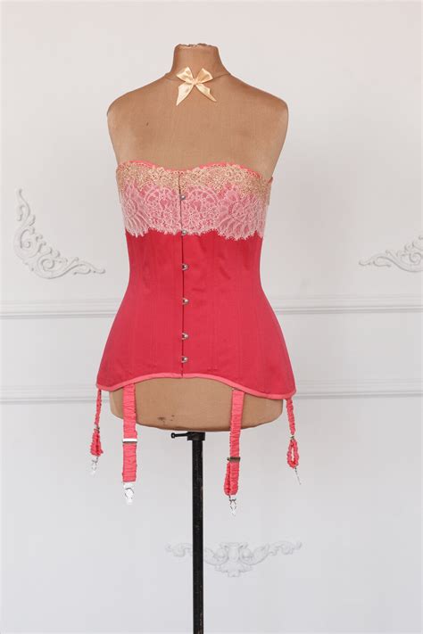 Rose Edwardian Corset Steel Boned Overbust Corset Titanic Etsy