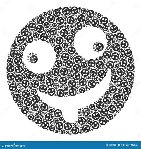 Idiot Smiley Vector Collage Of Self Recursion Icons Stock Vector