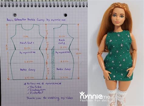 Nynnie Me On Instagram Basic Pattern For Barbie Curvy By Nynnie Me