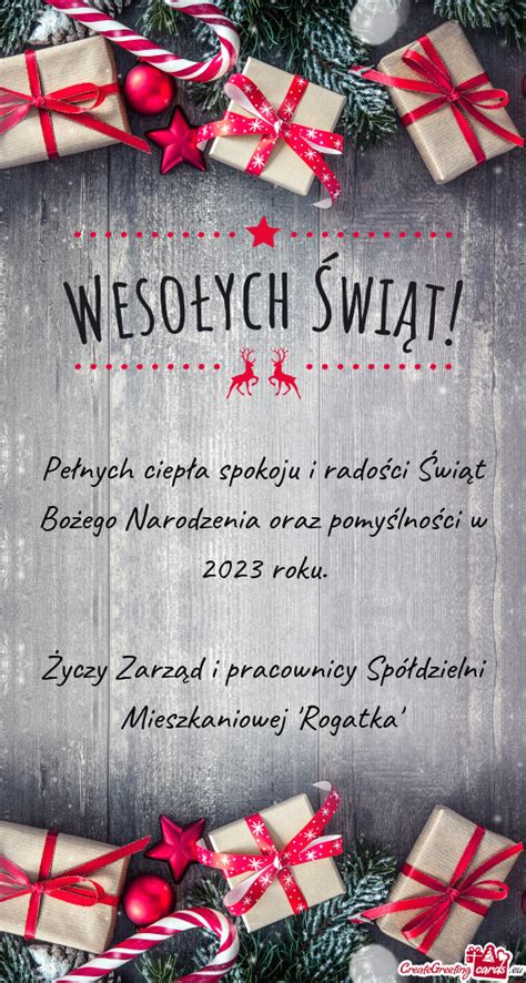 Pełnych ciepła spokoju i radości Świąt Bożego Narodzenia oraz