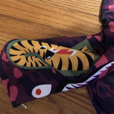 Polyester Silky Bape Hoodie Pink Purple Size Depop