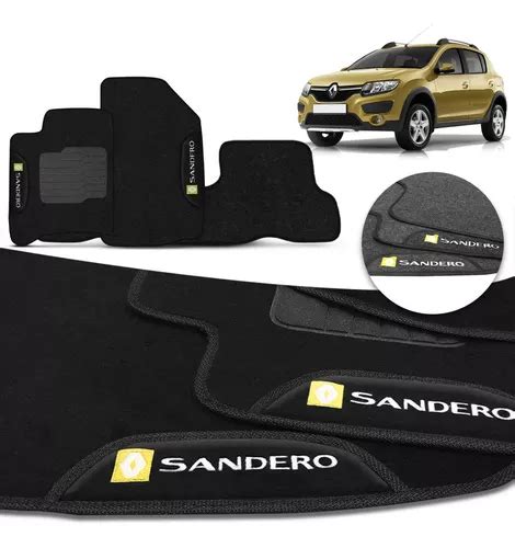 Jogo Tapete Carpete Sandero Stepway 2012 A 2020 Logo Bordada Frete grátis