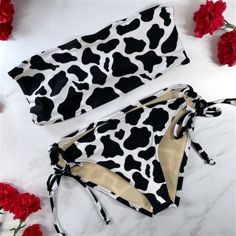 Cow Print Bathing Suit Etsy